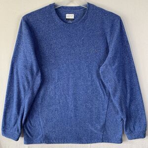 Greg Norman Fleece Sweater Men Medium Blue Golf Shark Logo Cozy Outdoors Comfort